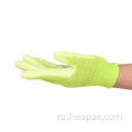 Hespax желтое углеродное волокно PU Электронные рабочие перчатки